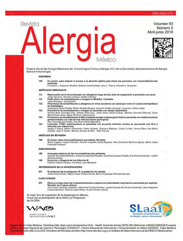 Revista Alergia México, número 2 de 2016